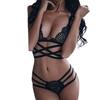 2 sztuk/zestaw seksowne kobiety biustonosz kalesony garnitur drążą Slutty bez fiszbin pasek krzyżowy damski komplet bielizny na odzież na co dzień
