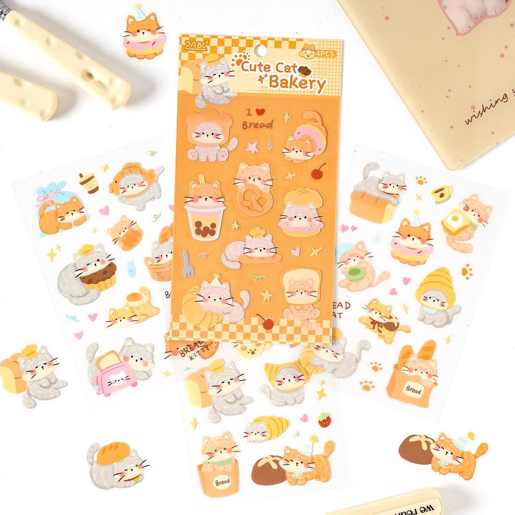 Yue Zhen Cute Pet Tea Party Waterproof Stickers for Journals - Children's PET Sticker Set