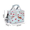 Print Cherry Daisy Insulated Handheld Bag With Leakproof Features Waterproof