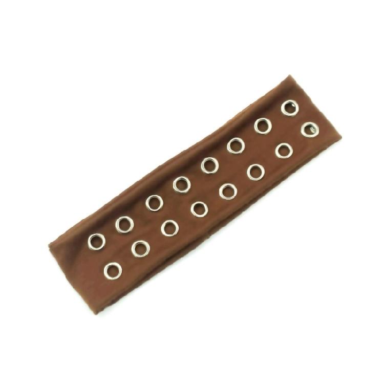 

Punk Stretchy Headbands With Hollowed Eyelets Wide Elastic Hairband For Adult Teens Music Festival And Street Wear
