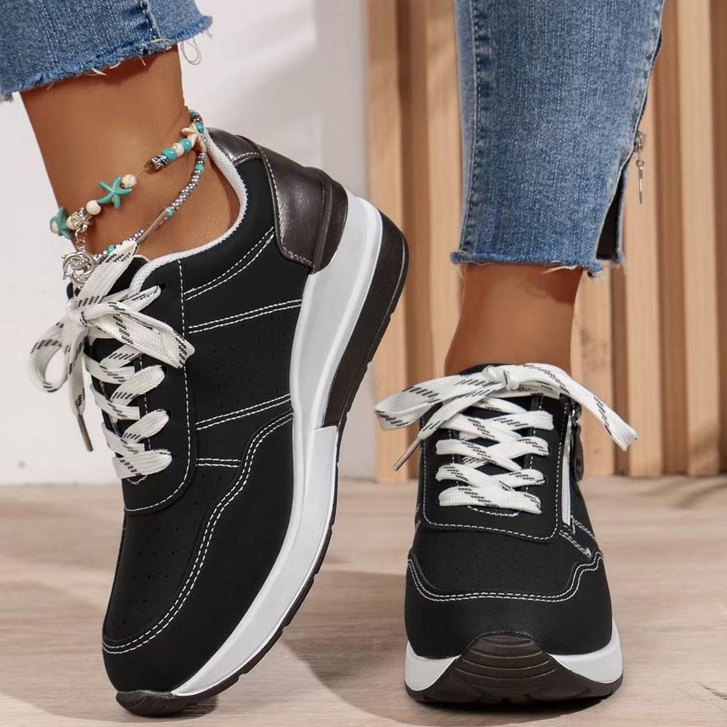 Women's Sport Shoes - Versatile Large Size Platform Heel Thick Sole Casual Shoes