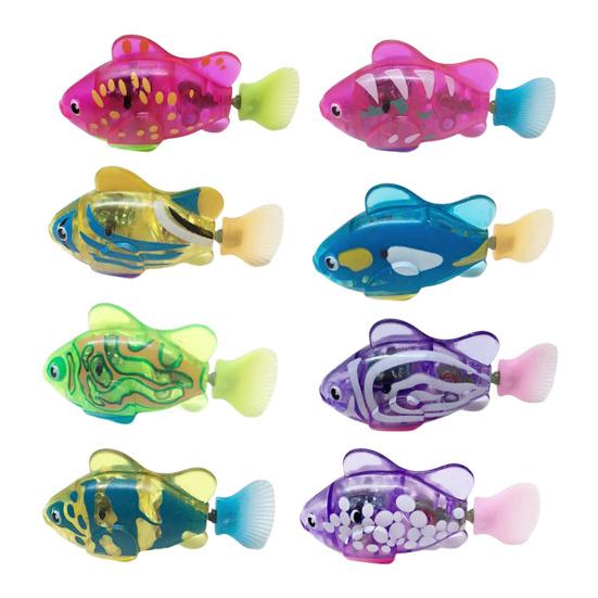 Electric Swimming Fish Toy with Realistic Motion & Sound Waterproof LED Light Fish Interactive Pool Toy for Pet Cat Play