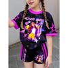 Kpop Cartoon Graphic Girls T-Shirt and Pants Set Girls' Summer Clothing Cute Short Sleeve Set Children's T-Shirt and Shorts Set