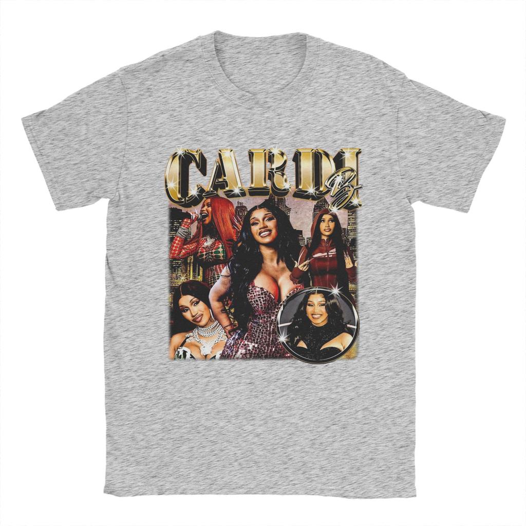 Rapper Cardi B T-Shirts Men  Funny Pure Cotton Tees Crewneck Short Sleeve T Shirt Printing Tops