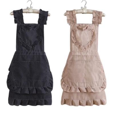 Niedliche Leinwand Damen Spitzen Schürze Ölfest Prinzessinnenkleid Stil Kochschürzen Fleckenabweisende Kochschürze Sommerkleidung