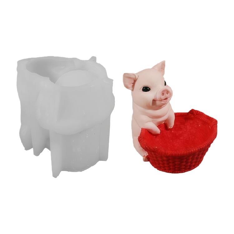 

Pig Basket Silicone Crafting Mold for Making Unique Resin Planter Candle Holder Jewelry Displays with Sharpful Detail 1