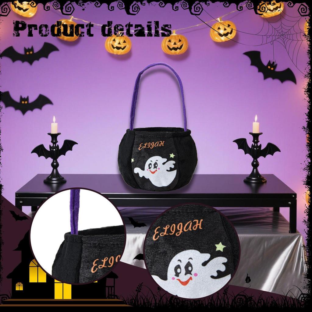 Halloween Candy Bag Goody Bucket Reusable Treat Decoration for Birthday Party