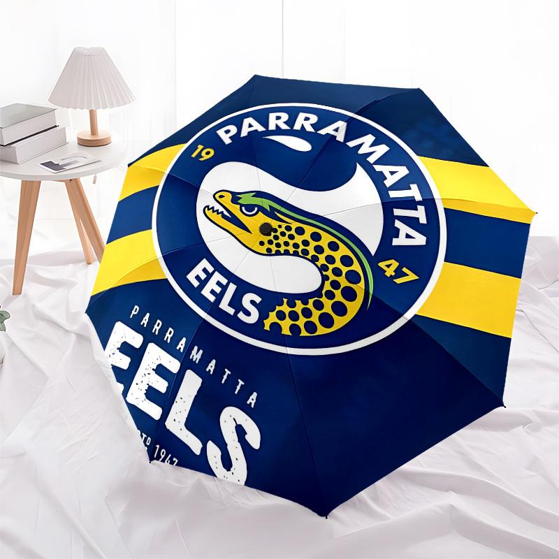 Parramatta Eels, Rugby League Automatic Opening and Closing, 8 Rib Structure Portable Umbrella, Suitable for Men and Women In All Seasons  P