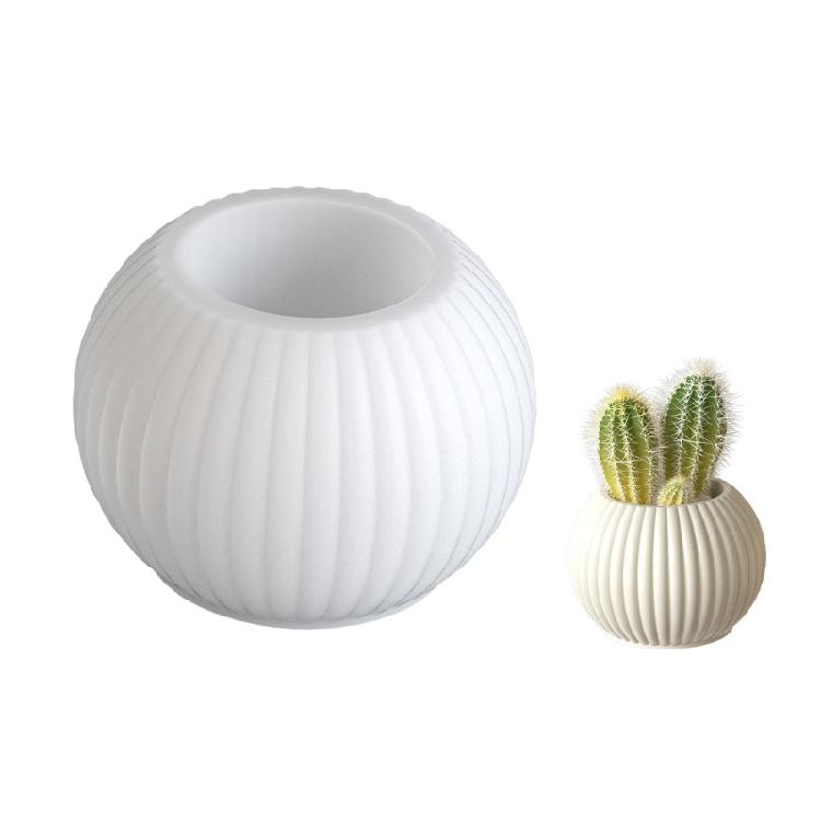 Striped Round Resin Mold Reusable Silicone Candle Cup Maker For Home Decoration Flower Pot Jewelry Organiser Crafting