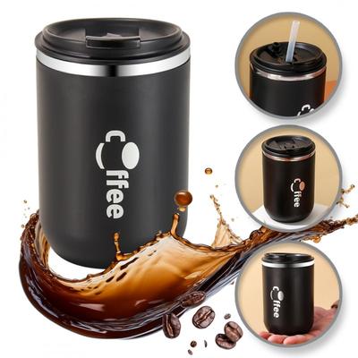 Duży Pojemny Kubek Termiczny Słomka 500 Ml Termos Zamykany Kawa