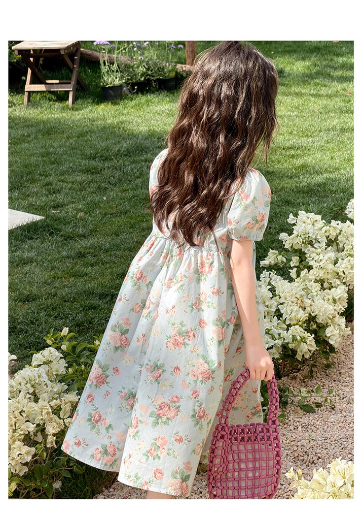 Girls' Summer Thin Children's Dress, Girls' Bubble Short Sleeved Dress, 2026 New Princess Dress Trend