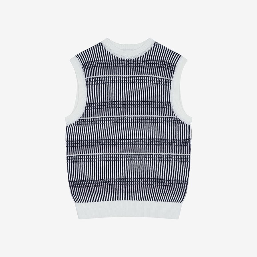 G Eek Regular Fit Striped Vest Knit Navy (Piucd8034) Na (Navy)/S