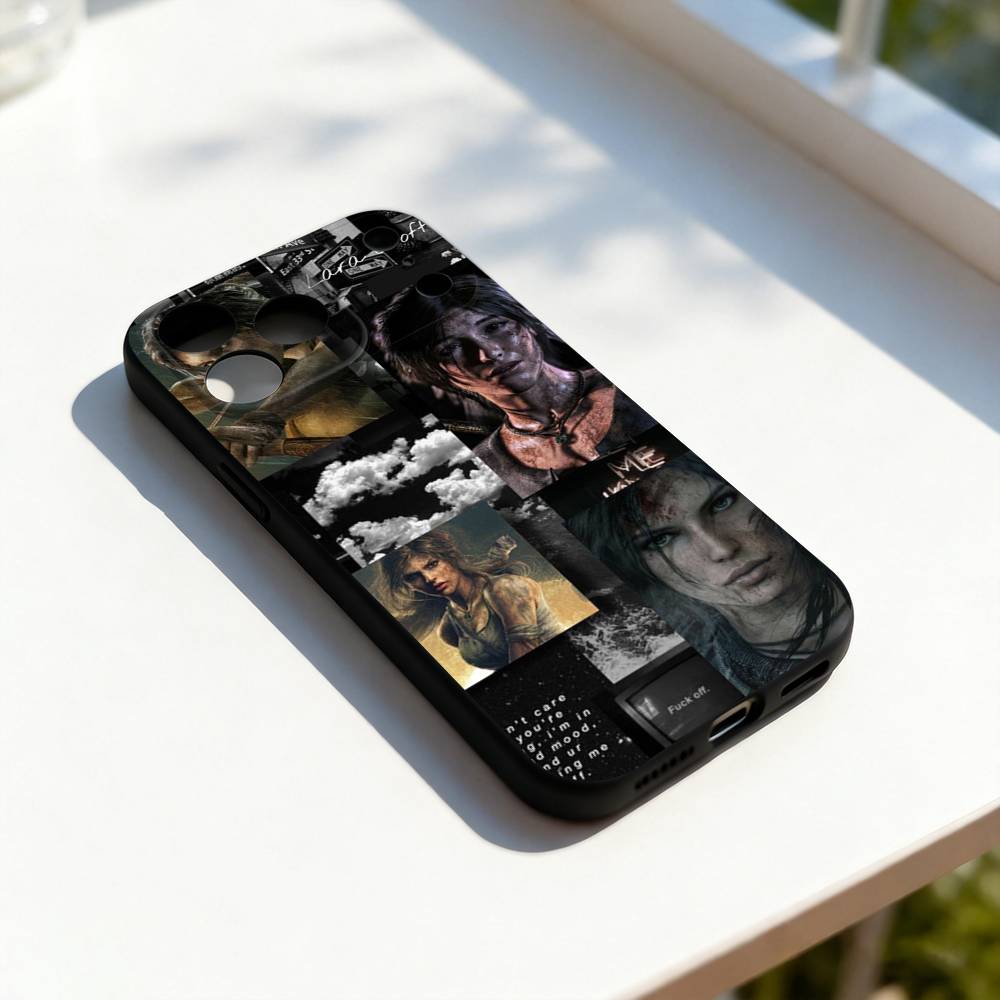

L-Lara C-Croft Cool For iPhone 17,16,15,14,13,12,11,Pro,Max,Plus,E,SE4,Air,Mini Black Soft Cover Phone Case iPhone15promax