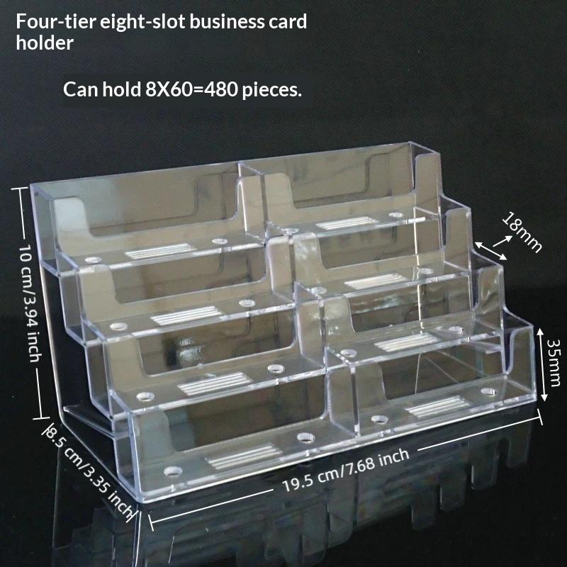 Transparent Acrylic Business Card Holder Large Capacity Smooth Surface Clear Card Organizer for Office Lobby Reception
