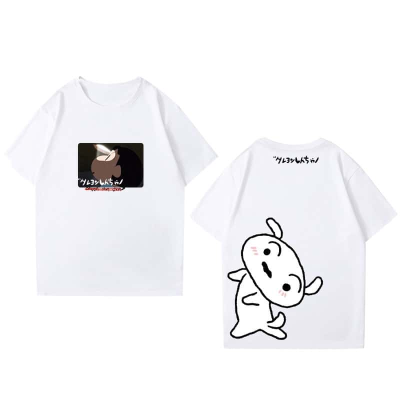 2026 Summer Comic Form Crayon Shinchan Image 100 Cotton Printed Oversize Casual Tshirt Adult Children Parentchild Top Y2k