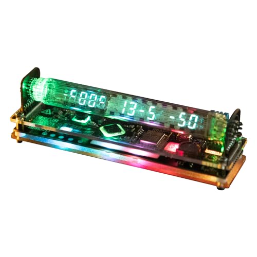Valour Doer Nixie Tube Clock-like VFD Clock with Wi-Fi Time Synchronization, Alarm Function, Remote Control, Temperature and Humidity Display, Timing