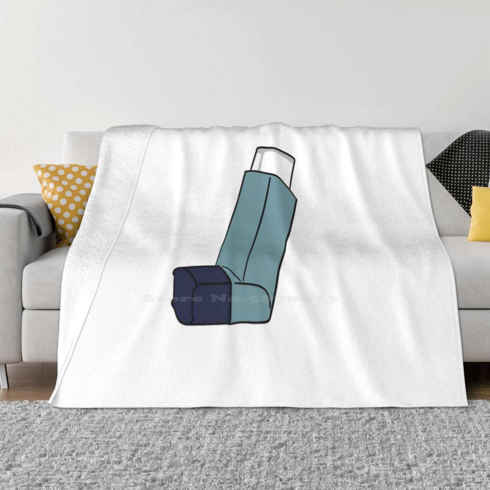 

Inhaler All Sizes Soft Cover Blanket Home Decor Bedding Inhaler Asthma Blue 30x40in