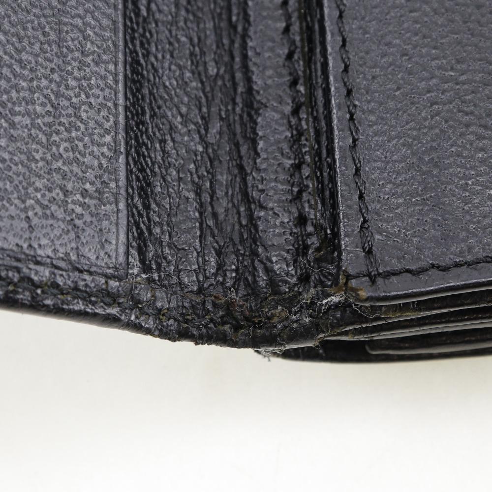 Chanel COCO Mark Bi-Fold Wallet A13456 Double Sided Black Calfskin Women Used