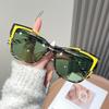 Women's Personality Versatile Sunglasses Color-blocked Cat Eye UV400 Glasses Street Photography Ultra Light Comfortable