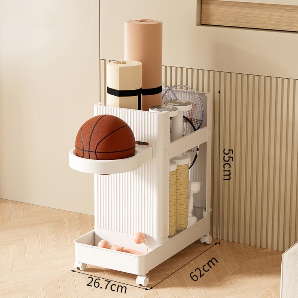 

Многофункциональная стойка для хранения спортивного инвентаря на колесах Органайзер для спортивного инвентаря Фитнес-оборудование 02-White