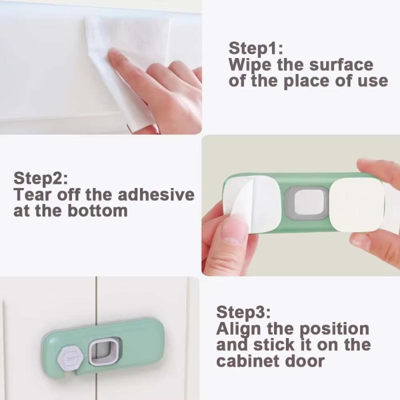 Child Safety Refrigerator Lock 1/3/5PCS Strong Adhesive Cabinet Lock Reusable Fridge Latch for Toddlers Kitchen Use