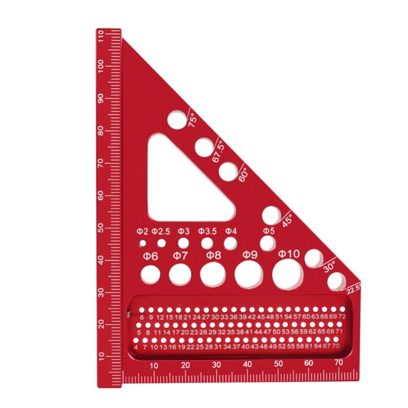 Multi Angle Aluminum Measuring Ruler 45/90 Degree Woodworking Square Protractor Drawing Line Miter Triangle Layout Tool