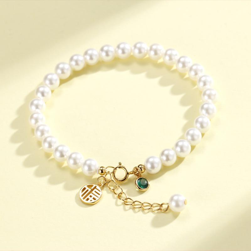 

Браслет из бисера бренда Fu Mantianxing Fu, женская ниша, изысканная индивидуальность, универсальный ретро-жемчужный браслет для женщин