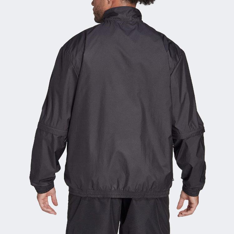 Adidas Originals Reclaim Utility Solid Logo Removable Sleeve Loose Collar Long Sleeve Jacket Men Jacket Black HK2752