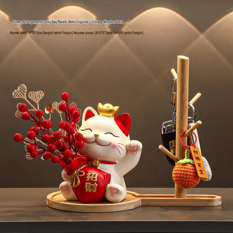 Cat Figurine - Perfect for Home Entry, Living Room, Wine Cabinet, or Shoe Cabinet Decoration; Ideal Housewarming Gift