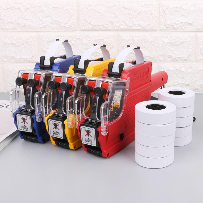 

10 рулонов ценников, бумага для заправки этикеток, наклейка с метками, двухрядная для пистолета для этикетирования MX-6600