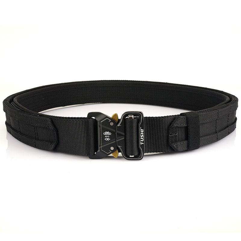 Neuer Pendlergürtel für Herren mit automatischer Schnalle aus Nylon, vielseitiger, dicker Doppelschichtgürtel für die Freizeit im Freien