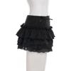 European & American Sweet Style Ruffle Patchwork Low-Waist Knit Skirt