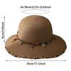 Western Country Style Bohemian Beaded Strap Straw Hat Wide Brim Beach Folding Straw Hats Travel Spring Summer Women's Sun Hat