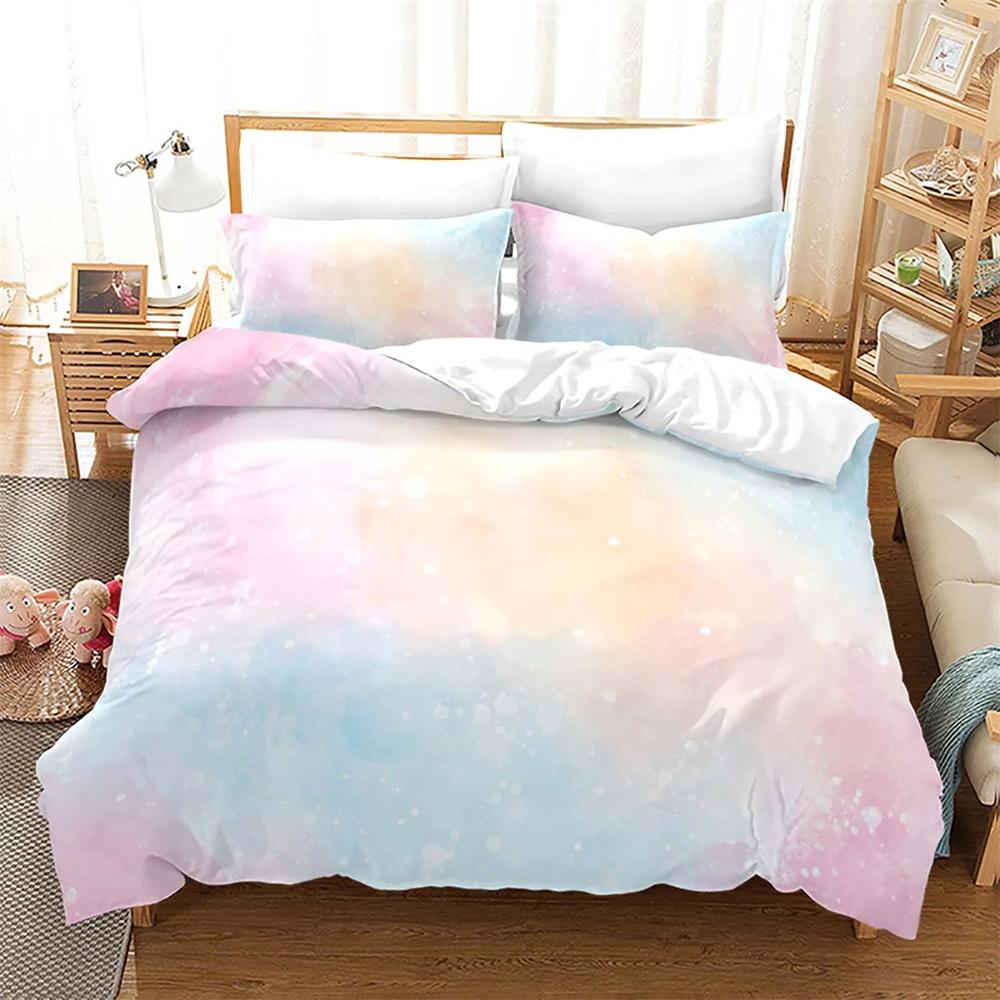 Rainbow Gradient Cloud Duvet Cover Collection Colorful Print Bedding Collection For Girls Women Bedroom Decorative Bedspread