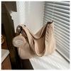Fashionable Korean Style Corduroy Large Capacity Tote Bag With Adjustable Shoulder Strap