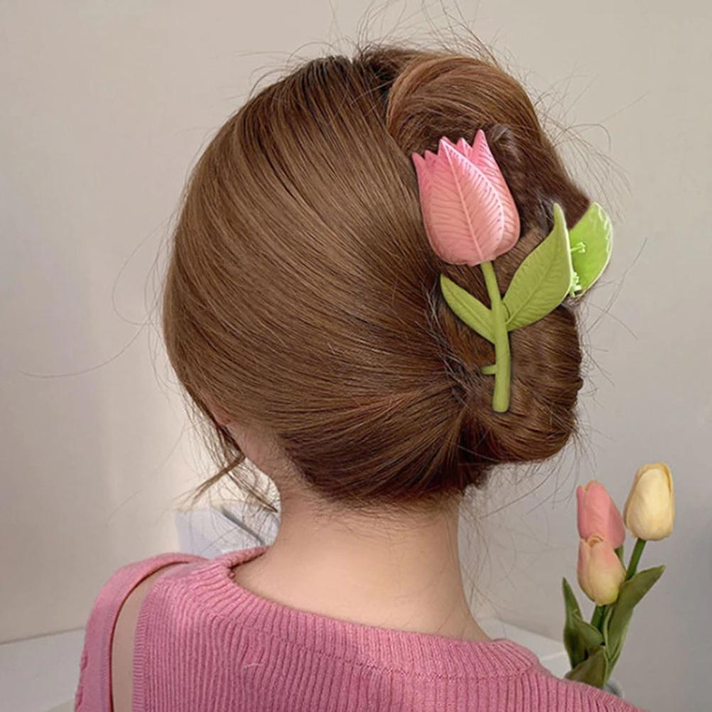 Flower Hair Claw Clips Tulip Hair Clip Hair Clamps Hair Styling Clips Hair Accessories for Women and Girls