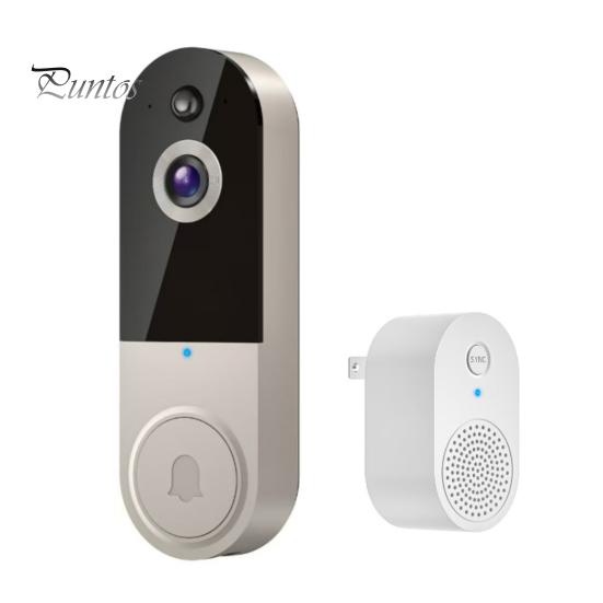 Home Monitoring Wireless Doorbell Video 1080p Resolution AI Motion Detection Real-Time Communication Easy to Install Safe Camera