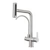 Waterfall Faucet Multi-functional 4 Mode Pure Hot Cold Water Kitchen Faucet Sprayer Sink Wash Tap 360° Rotation Gun Gray Brushed