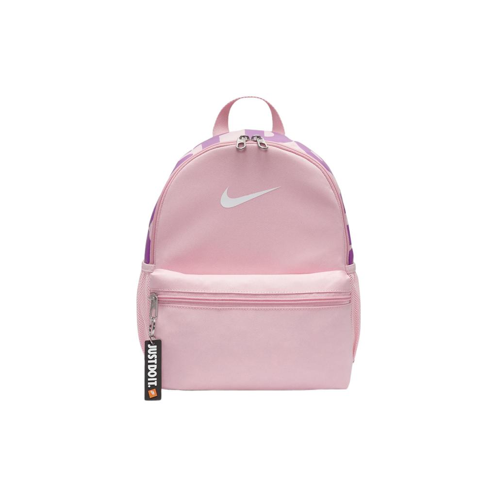 Nike Brasilia Logo Print Zipper Closure Polyester Mini Backpack Women Backpacks Light-Pink DR6091-690