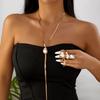 Retro Gold Color Snake Bone Chain Necklace for Women Elegant Layered Y shaped Entangle Tassel Necklace Friendship Jewelry Gift