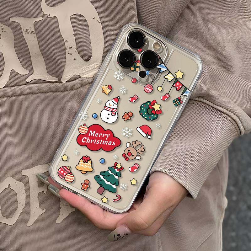 

Прозрачный рождественский чехол для iPhone 16 Pro Max для серий 17/14/13/12/11 iPhone 16 Pro Max