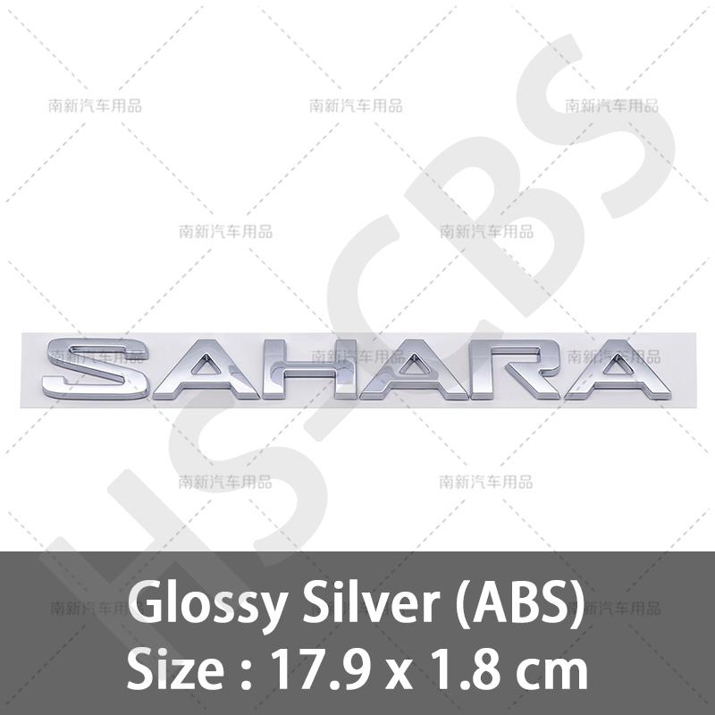 1Pc 3D ABS SAHARA Letter Car Logo Rear Trunk Emblem Badge Auto Body Fender Stickers Tailgate Decorative Stickers Accessories