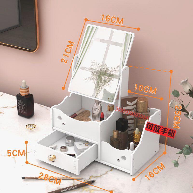 Yuzhuxun Square Desktop Makeup Mirror with Drawer