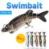 5 Stück 12,7 cm 21 g Mehrgelenkiger Swimbait Set - Lebensechte Harte Angelköder mit Drillingshaken für Hecht Barsch Forelle Salzwasser Süßwasser