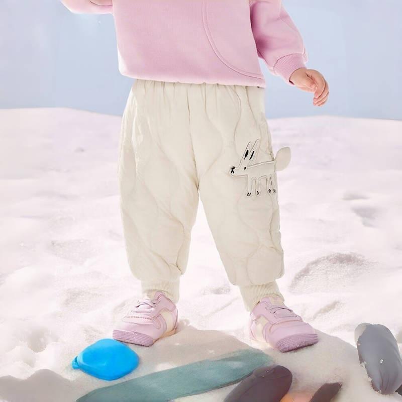 Kids Thickened High Waist Outer Wear Warm Winter Down Pants For Boys And Girls