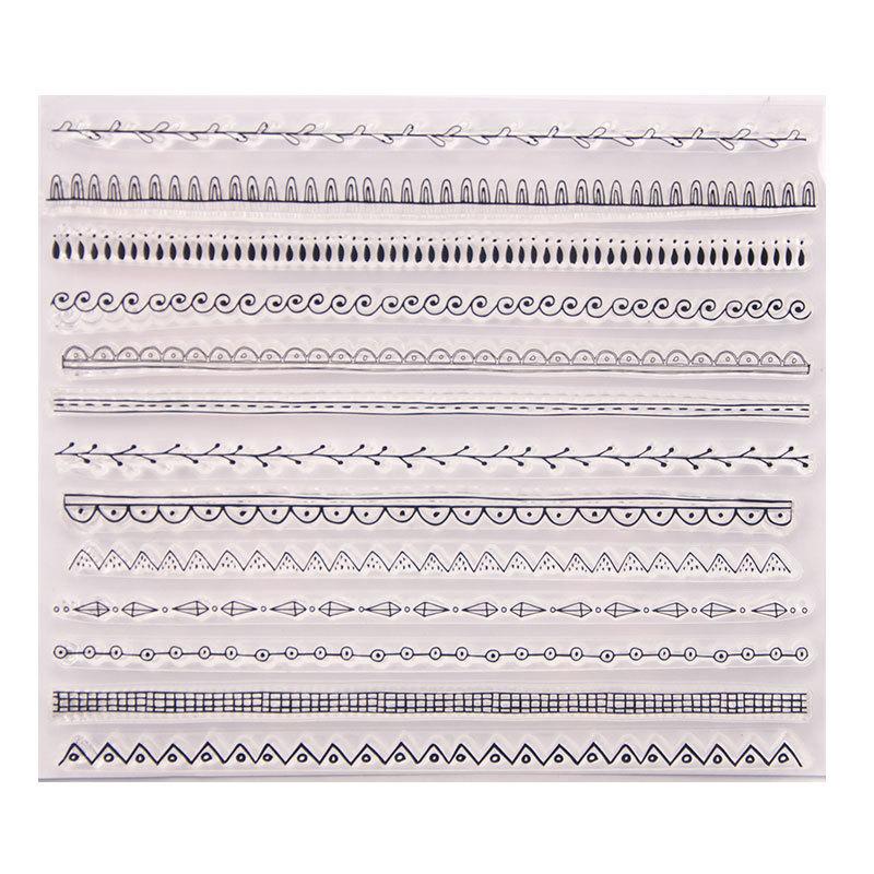 DIY Writing Lace Lines Clear Stamps for Card Making Decoration Scrapbooking Rubber Seal Stamps for Photo Card Album Crafting