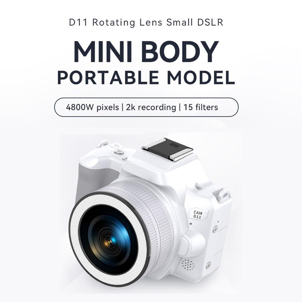 16X Zoom Digital Camera 48MP 2.0" Screen 2K Video Recording with Front and Rear Lens Fill Light D11