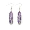 Tiktok Live Hand Wrapped Natural Stone Crystal Hexagonal Amethyst Tree Of Life Earrings Earrings E42