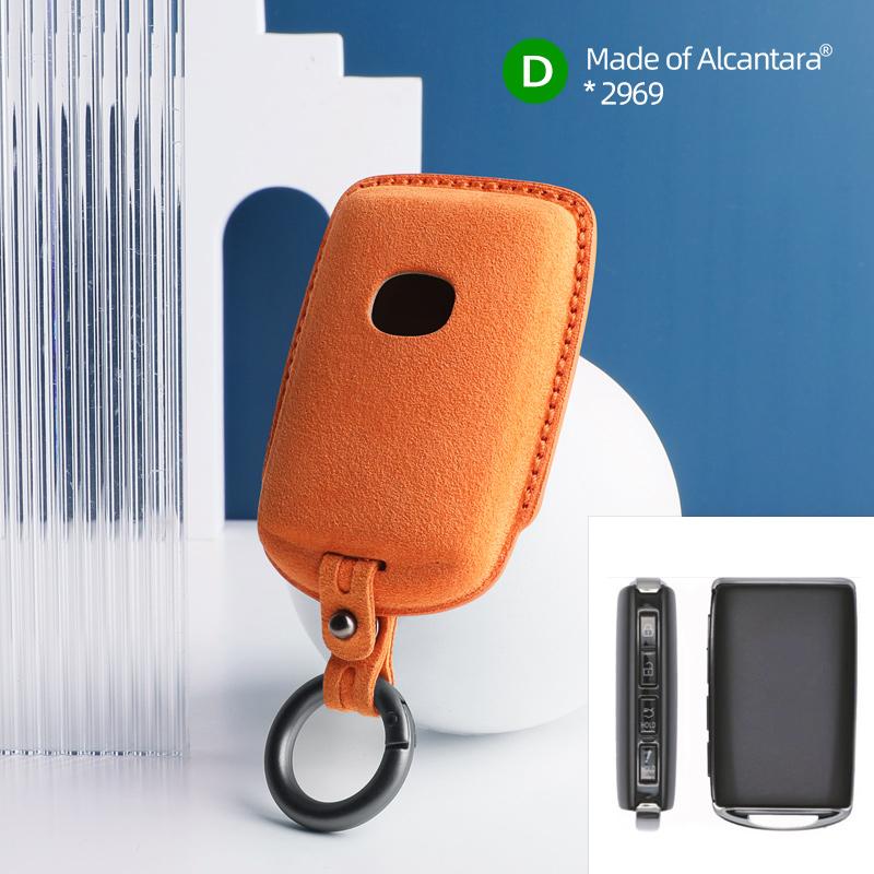 Car Key Case for Mazda 3 6 CX30 CX50 CX60 CX5 CX8 CX9 MX30 Cover Shell Suede Alcantara Keychain 4 Buttons Protector Accessories