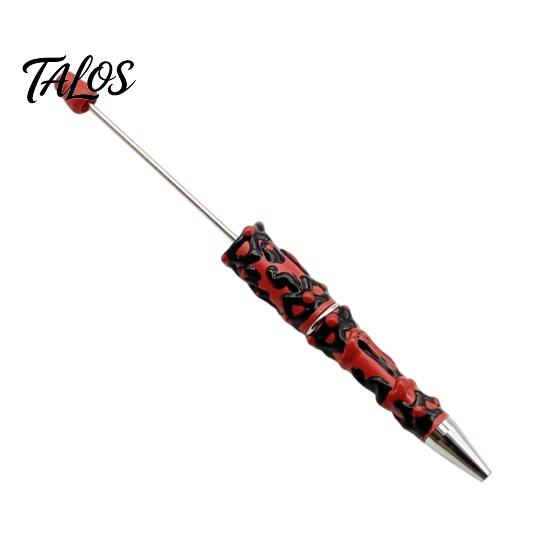 Smooth Ink Ballpoint Pen DIY Beadable Pen, Plastic Beaded Black Writing for Students Teens Teachers School Office Supplies Unique Hand-painted